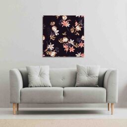 Benjamin Tate Design Blossoming Flowers (Canvas Print) / 77 x 77 x 4cm in Natural - Size: 77 x 77 x 4 cm - thumbnail 1