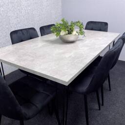 KOSY KOALA Dining Table With 6 Chairs Modern Grey Dining Table Set With 6 Black Velvet Chairs Dining Room Furniture in Brown - thumbnail 8