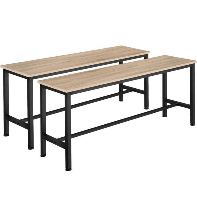 tectake Pair of Benches Fairfield 108 x 32.5 x 50 cm in Light Oak - image 1