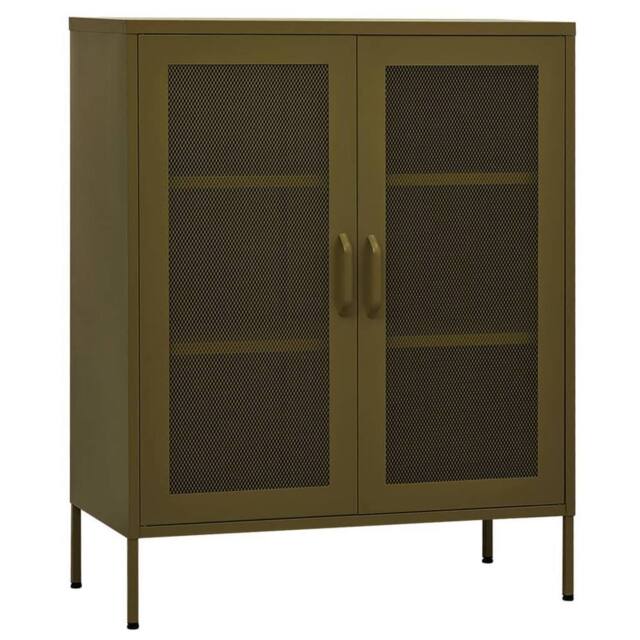 Berkfield Home Storage Cabinet Olive Green 80x35x101.5 cm Steel - image 1