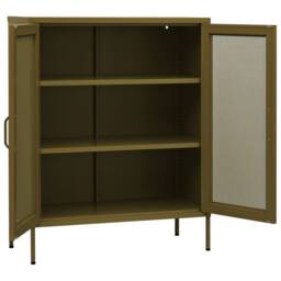 Berkfield Home Storage Cabinet Olive Green 80x35x101.5 cm Steel - thumbnail 4