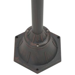 Berkfield Home Garden Post Light E27 220 cm Aluminium 2-Lantern Bronze in Brown - thumbnail 4