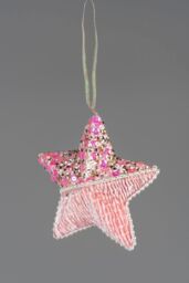 Shatchi 3Pcs Baby Pink Star 12cm - Christmas Tree Hanging Decorations Ornaments Fairy Tale Themed Xmas Tree Pendant - thumbnail 4