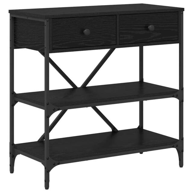 Berkfield Home Console Table Black Oak 75x34.5x75 cm Engineered Wood - image 1