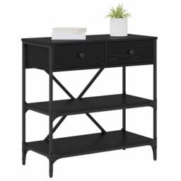 Berkfield Home Console Table Black Oak 75x34.5x75 cm Engineered Wood - thumbnail 3
