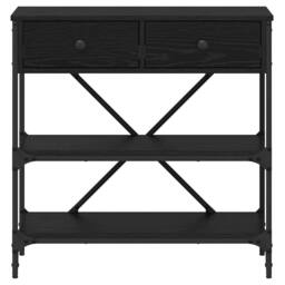 Berkfield Home Console Table Black Oak 75x34.5x75 cm Engineered Wood - thumbnail 6