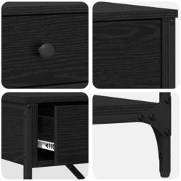 Berkfield Home Console Table Black Oak 75x34.5x75 cm Engineered Wood - thumbnail 9