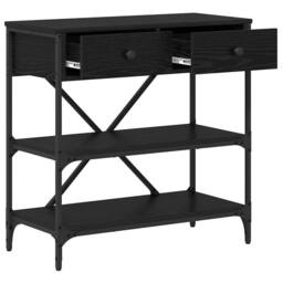 Berkfield Home Console Table Black Oak 75x34.5x75 cm Engineered Wood - thumbnail 5