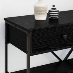 Berkfield Home Console Table Black Oak 75x34.5x75 cm Engineered Wood - thumbnail 4