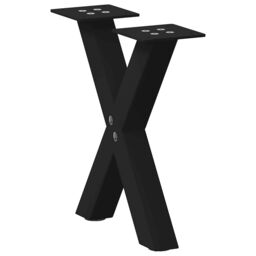 Berkfield Home Coffee Table Legs X-Shaped 2 pcs Black 40x(30-31) cm Steel - thumbnail 1