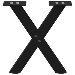 Berkfield Home Coffee Table Legs X-Shaped 2 pcs Black 40x(30-31) cm Steel - thumbnail 4