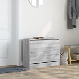 Berkfield Home Shoe Cabinet Grey Sonoma 80x34x63 cm Engineered Wood - Size: 80 x 34 x 63 cm - thumbnail 3