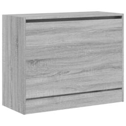 Berkfield Home Shoe Cabinet Grey Sonoma 80x34x63 cm Engineered Wood - Size: 80 x 34 x 63 cm - thumbnail 4