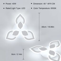 Pheashine Bright Acrylic Ceiling Light 3 Heads 48x8CM 6500K 40W in White - Size: 48x8 cm - thumbnail 3