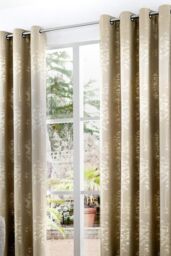 'Elmwood' Metallic Sheen Jacquard Pair of Eyelet Curtains - thumbnail 1