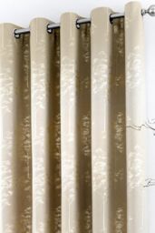 'Elmwood' Metallic Sheen Jacquard Pair of Eyelet Curtains - thumbnail 3