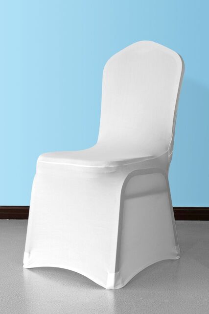 Neel Blue 10pcs Spandex Dining Chair Cover, Slipcover with Chair Band in White - image 1