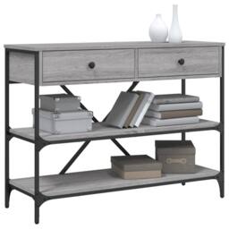Berkfield Home Classic Console Table with Drawers & Shelves Grey Sonoma Engine