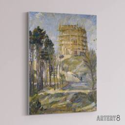 "Artery8 Water Tower in Hermsdorf Landscape Beckmann Canvas Wall Art - Size: W18"" x H24""" - thumbnail 2
