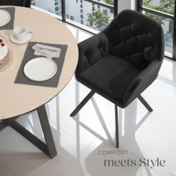 tectake Armchair Lucia Per Piece - Black - Size: 1 Pack - thumbnail 8
