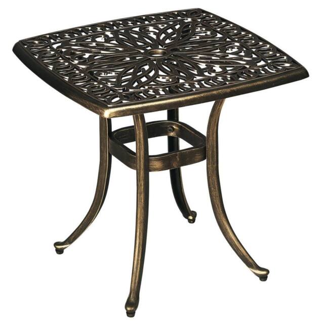 NESTLUNE 54 x 54cm Aluminium Outdoor Garden Side Table in Bronze - Size: 100 cm x 15 cm - image 1