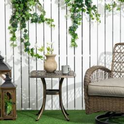 NESTLUNE 54 x 54cm Aluminium Outdoor Garden Side Table in Bronze - Size: 100 cm x 15 cm - thumbnail 4