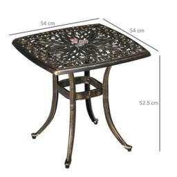 NESTLUNE 54 x 54cm Aluminium Outdoor Garden Side Table in Bronze - Size: 100 cm x 15 cm - thumbnail 2