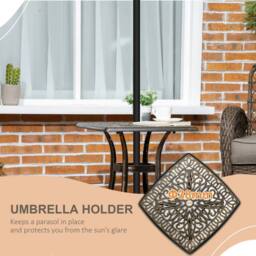 NESTLUNE 54 x 54cm Aluminium Outdoor Garden Side Table in Bronze - Size: 100 cm x 15 cm - thumbnail 6