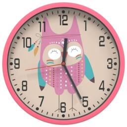 Berkfield Home Wall Clock Pink √ò25.5 cm Polystyrene & Glass