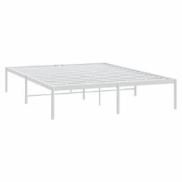 Berkfield Home Metal Bed Frame White 150x200 cm King Size - thumbnail 1