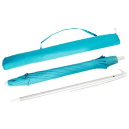 Gymax 2M Beach Umbrella Portable Garden Parasol With Tilt & Sand Anchor in Baby Blue - thumbnail 2