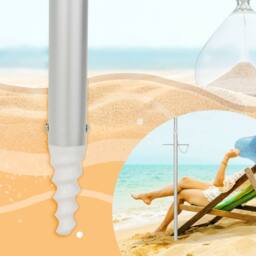Gymax 2M Beach Umbrella Portable Garden Parasol With Tilt & Sand Anchor in Baby Blue - thumbnail 6