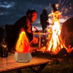 Leaper Pack of 4 LED Outdoor Camping & Garden Decorative Flame Effect Light in Gold - thumbnail 6