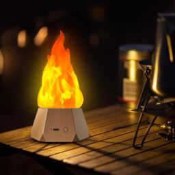Leaper Pack of 4 LED Outdoor Camping & Garden Decorative Flame Effect Light in Gold