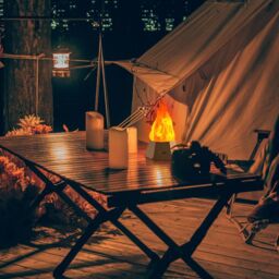 Leaper Pack of 4 LED Outdoor Camping & Garden Decorative Flame Effect Light in Gold - thumbnail 2
