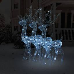 Berkfield Home Stunning Acrylic Reindeer Christmas Decorations 3 pcs 120 cm Cold - thumbnail 2