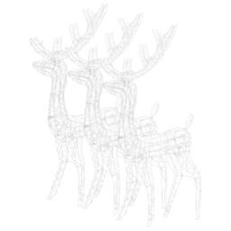 Berkfield Home Stunning Acrylic Reindeer Christmas Decorations 3 pcs 120 cm Cold - thumbnail 4