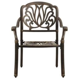 Berkfield Home 3 Piece Bistro Set Cast Aluminium Bronze in Brown - thumbnail 5