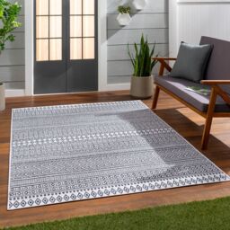 Livabliss Eagean-Geometric Blue Beige Yellow Pink In- & Outdoor Rug in Black - Size: 200 cm x 275 cm - thumbnail 7
