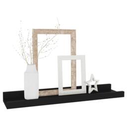 Berkfield Home Wall Shelves 4 pcs Black 40x9x3 cm - Size: 40 x 9 x 3 cm - thumbnail 3