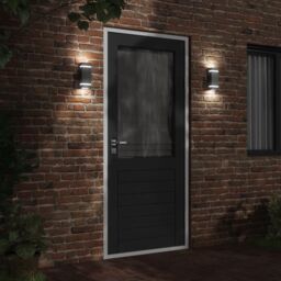 Berkfield Home Outdoor Wall Lights 2pcs Black Stainless Steel - thumbnail 3