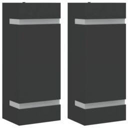 Berkfield Home Outdoor Wall Lights 2pcs Black Stainless Steel - thumbnail 2