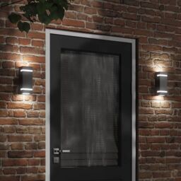 Berkfield Home Outdoor Wall Lights 2pcs Black Stainless Steel - thumbnail 1