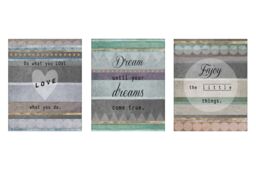 Orsina Positive Typography Wall Plaques - Set of 3, Uplifting Wooden Signs With Motivational Words, Rustic Finish - thumbnail 1