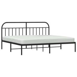 Berkfield Home Metal Bed Frame with Headboard Black 200x200 cm - thumbnail 5