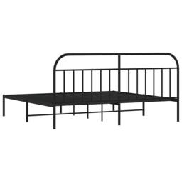 Berkfield Home Metal Bed Frame with Headboard Black 200x200 cm - thumbnail 8