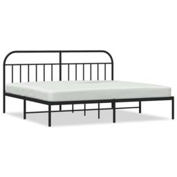 Berkfield Home Metal Bed Frame with Headboard Black 200x200 cm - thumbnail 3