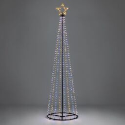 Christow Maypole Christmas Tree Micro LED Light Indoor Outdoor Decoration 1.4m 2.1m 2.5m in White - thumbnail 2