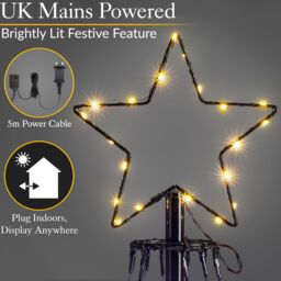 Christow Maypole Christmas Tree Micro LED Light Indoor Outdoor Decoration 1.4m 2.1m 2.5m in White - thumbnail 4