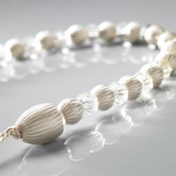 Luxury Living Elegant Luxury Beaded Curtain Tieback Pair - Handcrafted Decorative Holdbacks for Drapes & Curtains in Cream - thumbnail 1
